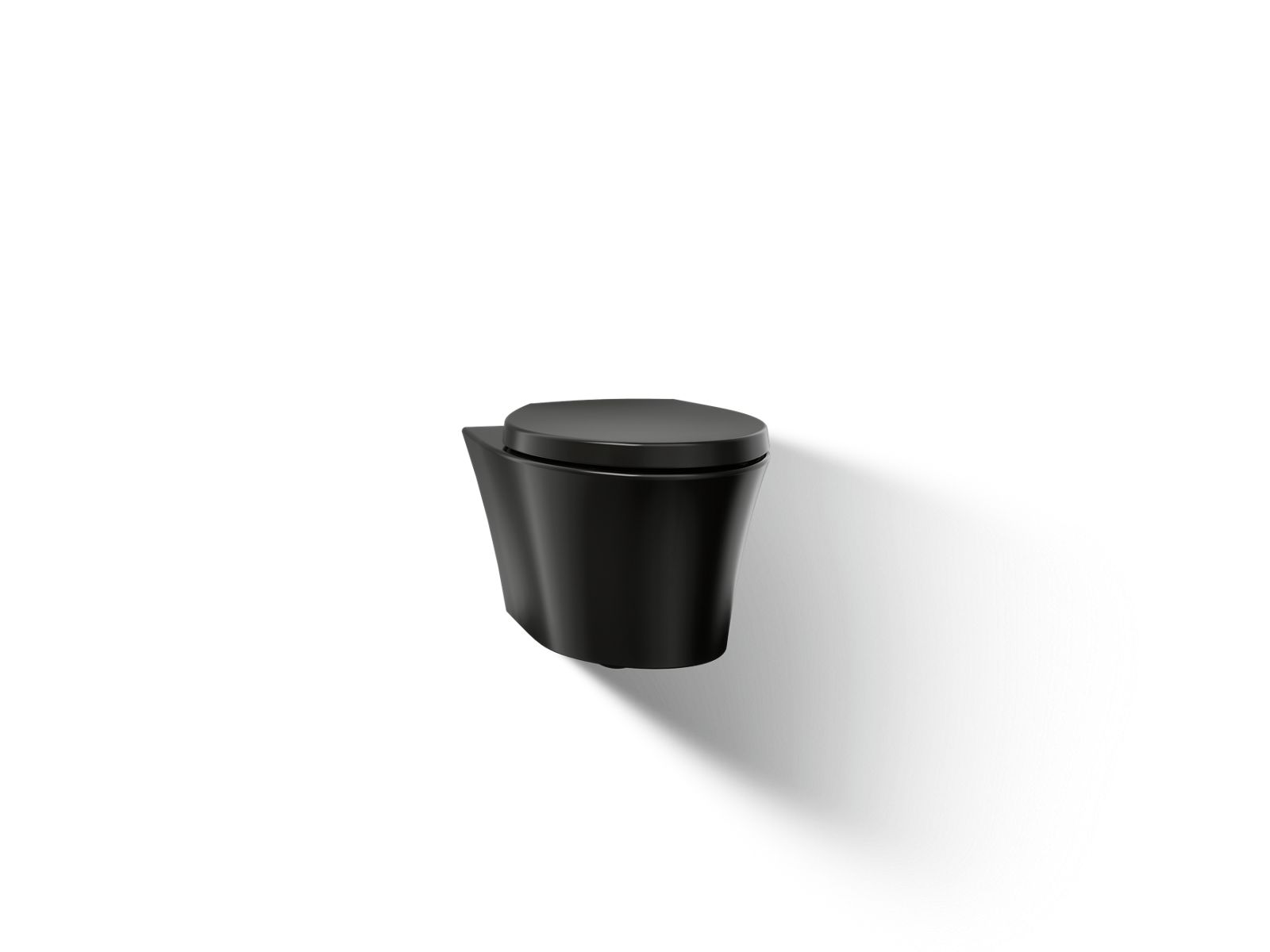 KOHLER K-31539-7 Veil Wall-Hung Compact Elongated Toilet, Dual-Flush - Black Black