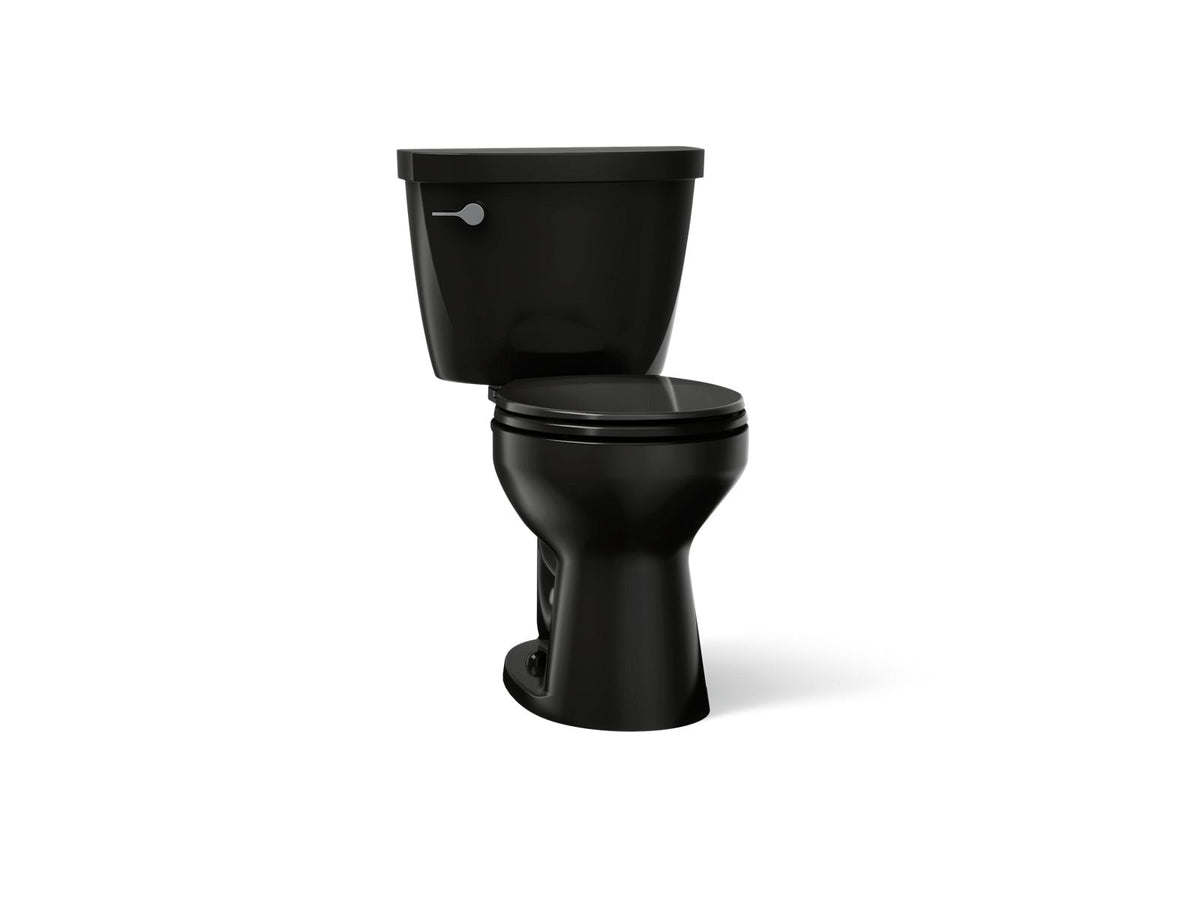 KOHLER K-31640-7 Cimarron Two-Piece Round-Front Toilet, 1.6 Gpf - Black Black