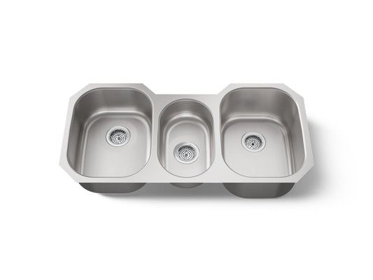 KOHLER K-3166-NA Undertone 41-3/4" undermount triple-bowl kitchen sink - Stainless Steel