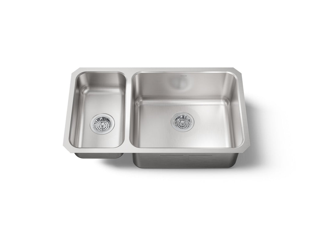 KOHLER K-3174-L-NA Undertone 31-1/2" Undermount Double-Bowl Kitchen Sink - Stainless Steel