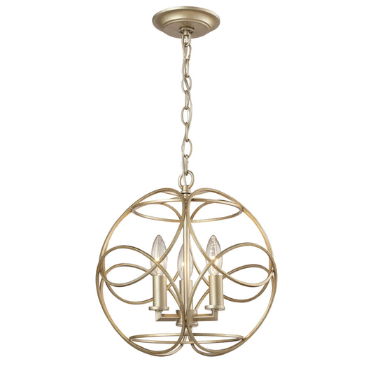 ELK SHOWROOM 31801/3 Chandette 14'' Wide 3-Light Pendant - Aged Silver