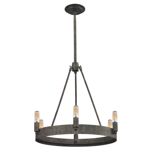 ELK SHOWROOM 31820/6 Lewisburg 21'' Wide 6-Light Chandelier - Malted Rust