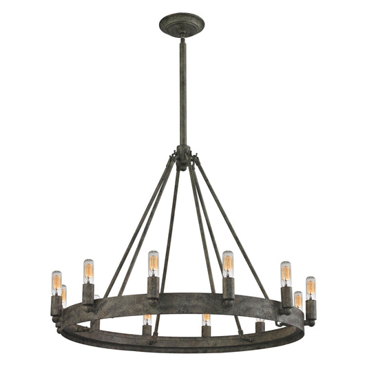 ELK SHOWROOM 31821/12 Lewisburg 27'' Wide 12-Light Chandelier - Malted Rust