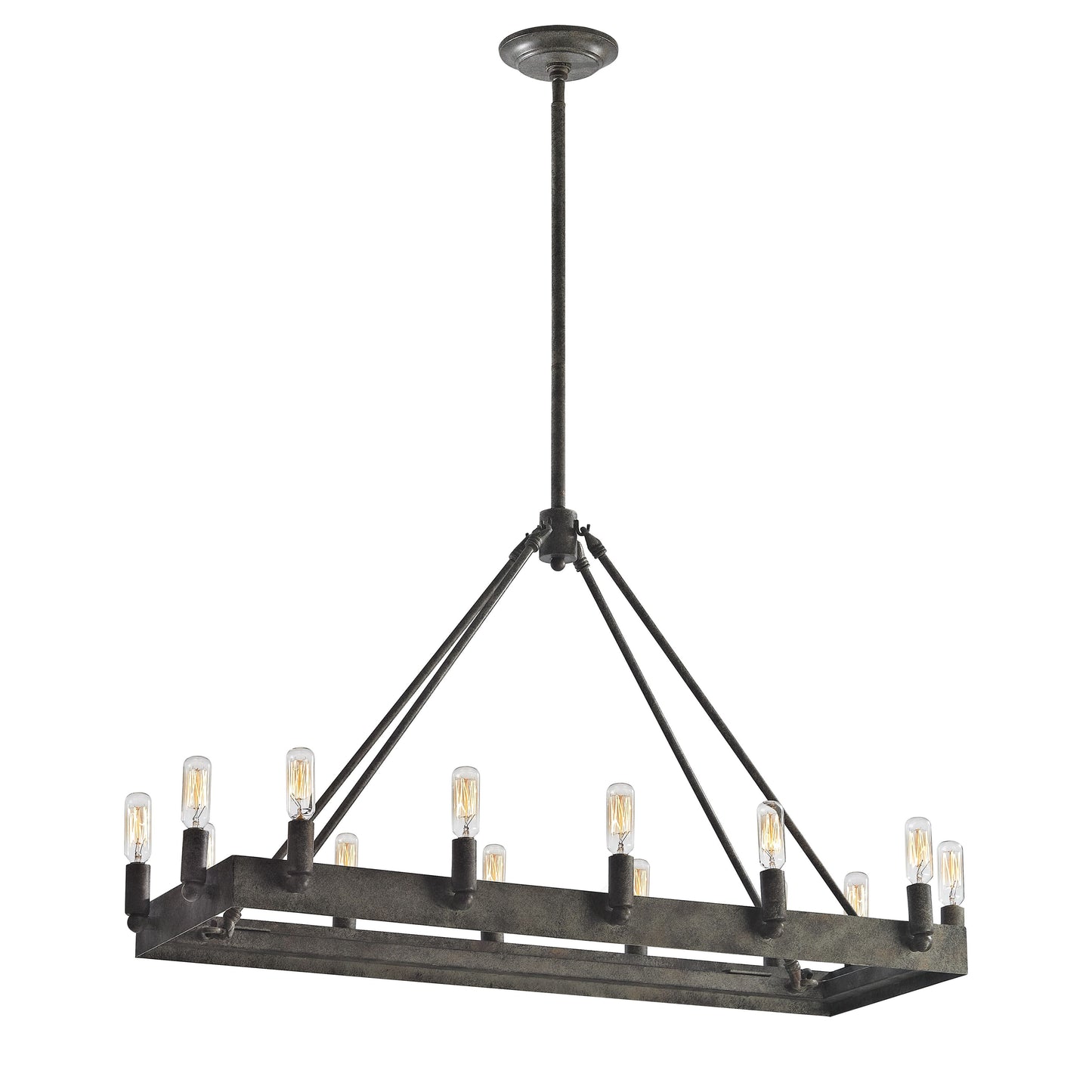 ELK SHOWROOM 31822/14 Lewisburg 34'' Wide 14-Light Linear Chandelier - Malted Rust