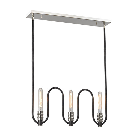 ELK SHOWROOM 31904/3 Continuum 2'' Wide 3-Light Linear Chandelier - Polished Nickel