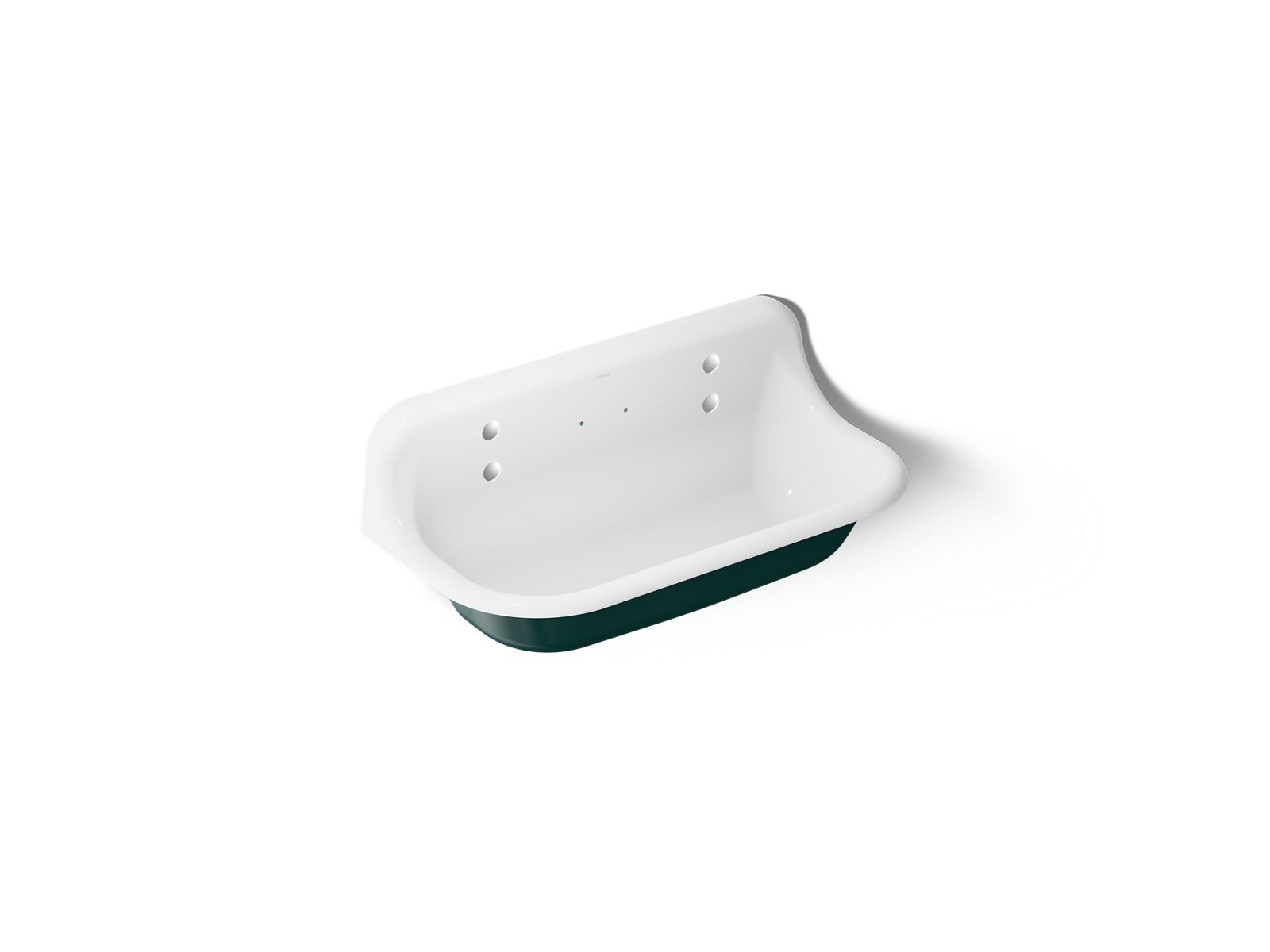 KOHLER K-3200-PAT-0 Brockway 36" Wall-Mount Utility Sink - Teal Exterior With White Interior