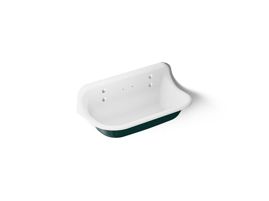 KOHLER K-3200-PAT-0 Brockway 36" wall-mount utility sink - Teal Exterior with White Interior