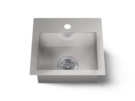 KOHLER K-32027-1-NA Vault 15" top-/undermount single-bowl bar sink - Stainless Steel