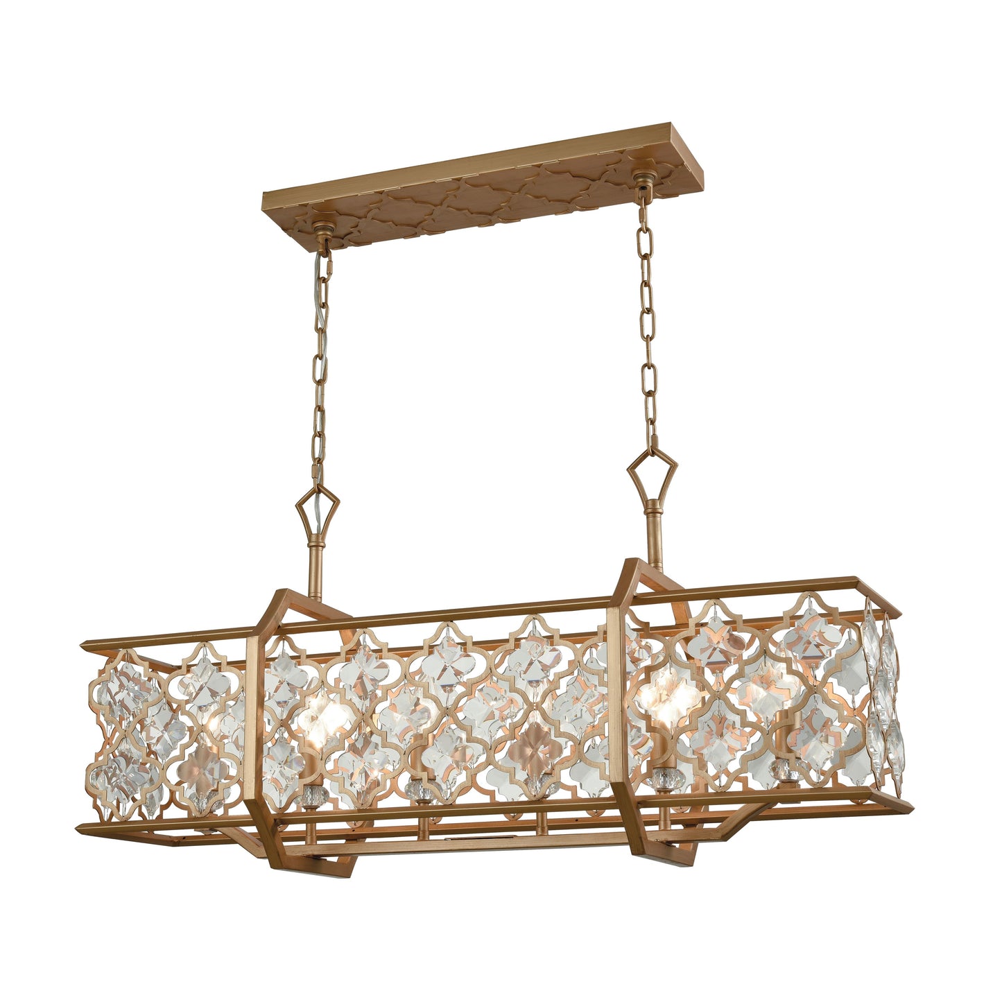 ELK SHOWROOM 32095/6 Armand 35'' Wide 6-Light Linear Chandelier - Matte Gold