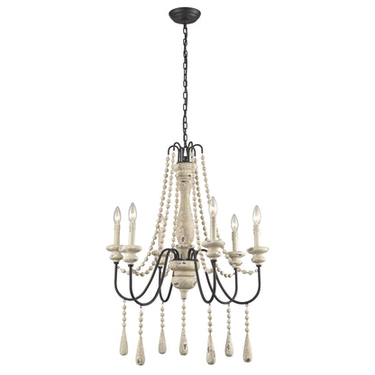 ELK SIGNATURE 3215-007 Sommieres 25'' Wide 6-Light Chandelier - Antique French Cream