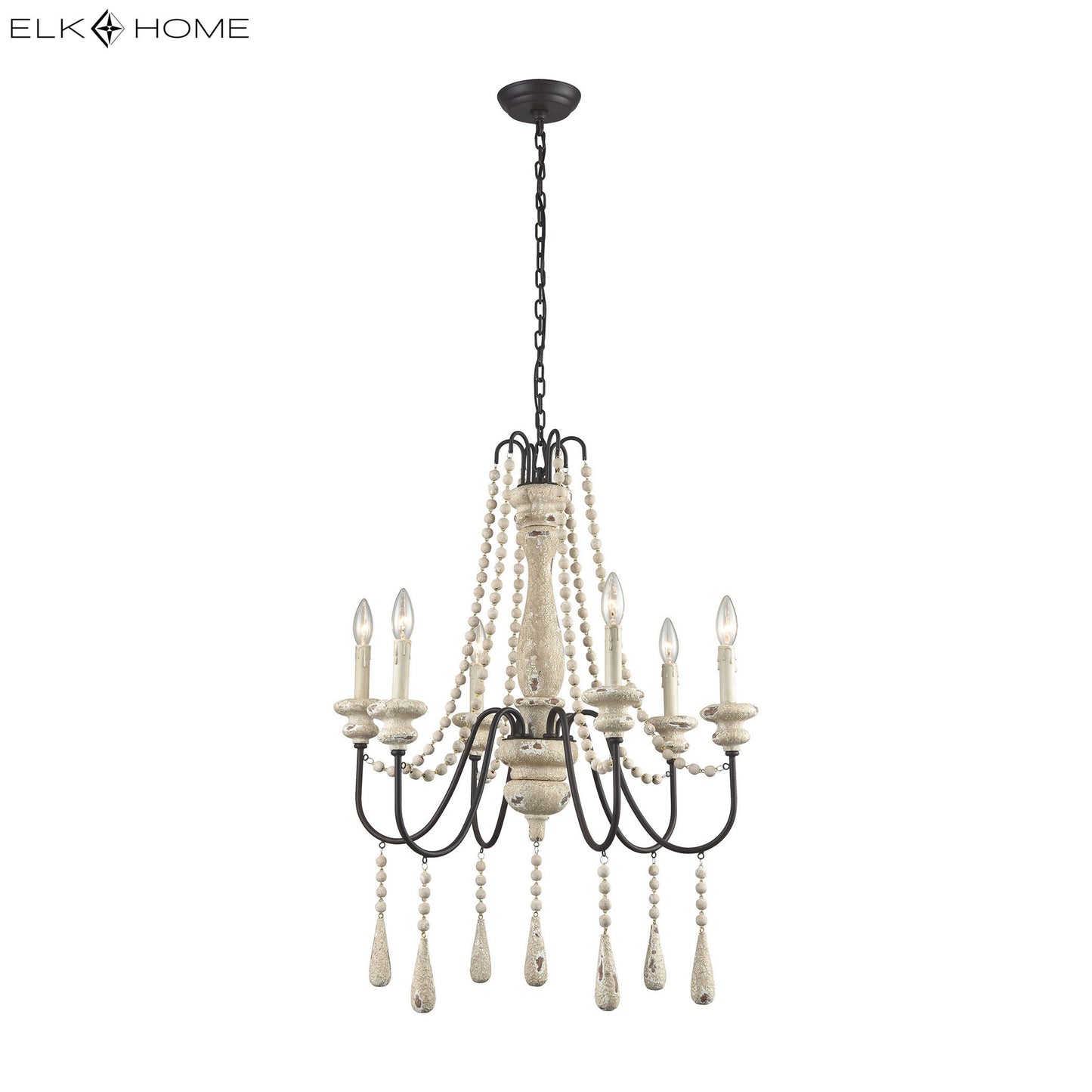 ELK SIGNATURE 3215-007 Sommieres 25'' Wide 6-Light Chandelier - Antique French Cream