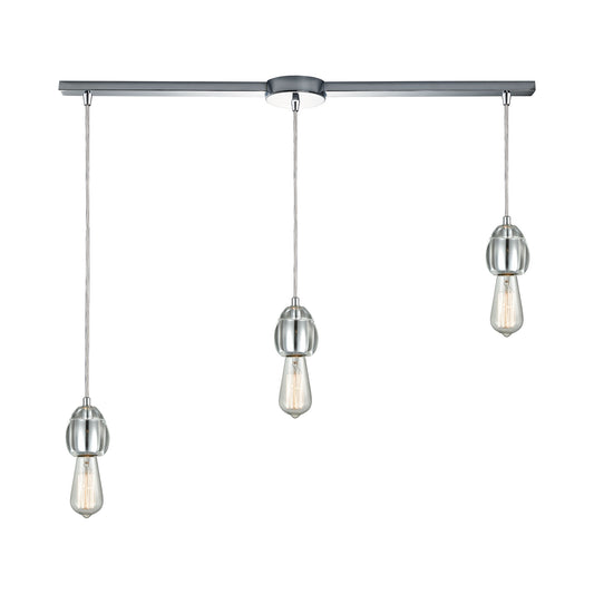 ELK SHOWROOM 32221/3L Socketholder 38'' Wide 3-Light Mini Pendant - Polished Chrome