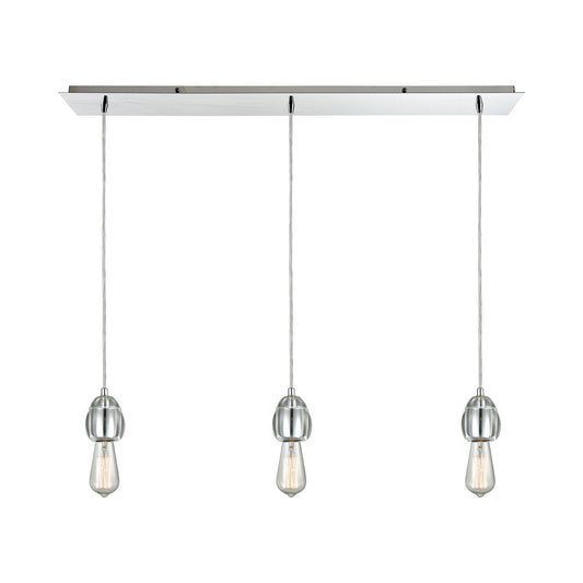 ELK SHOWROOM 32221/3LP Socketholder 36'' Wide 3-Light Mini Pendant - Polished Chrome