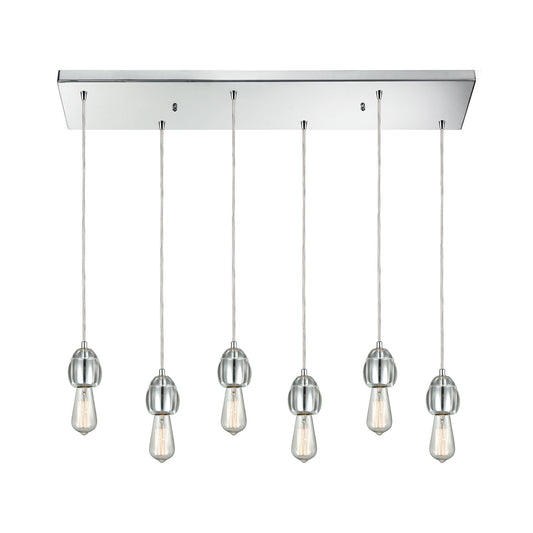 ELK SHOWROOM 32221/6RC Socketholder 32'' Wide 6-Light Mini Pendant - Polished Chrome