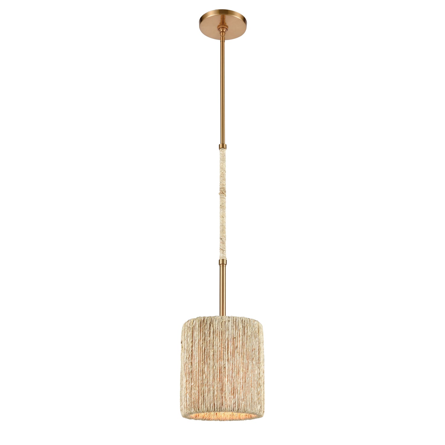 ELK SHOWROOM 32411/1 Abaca 8'' Wide 1-Light Mini Pendant - Satin Brass