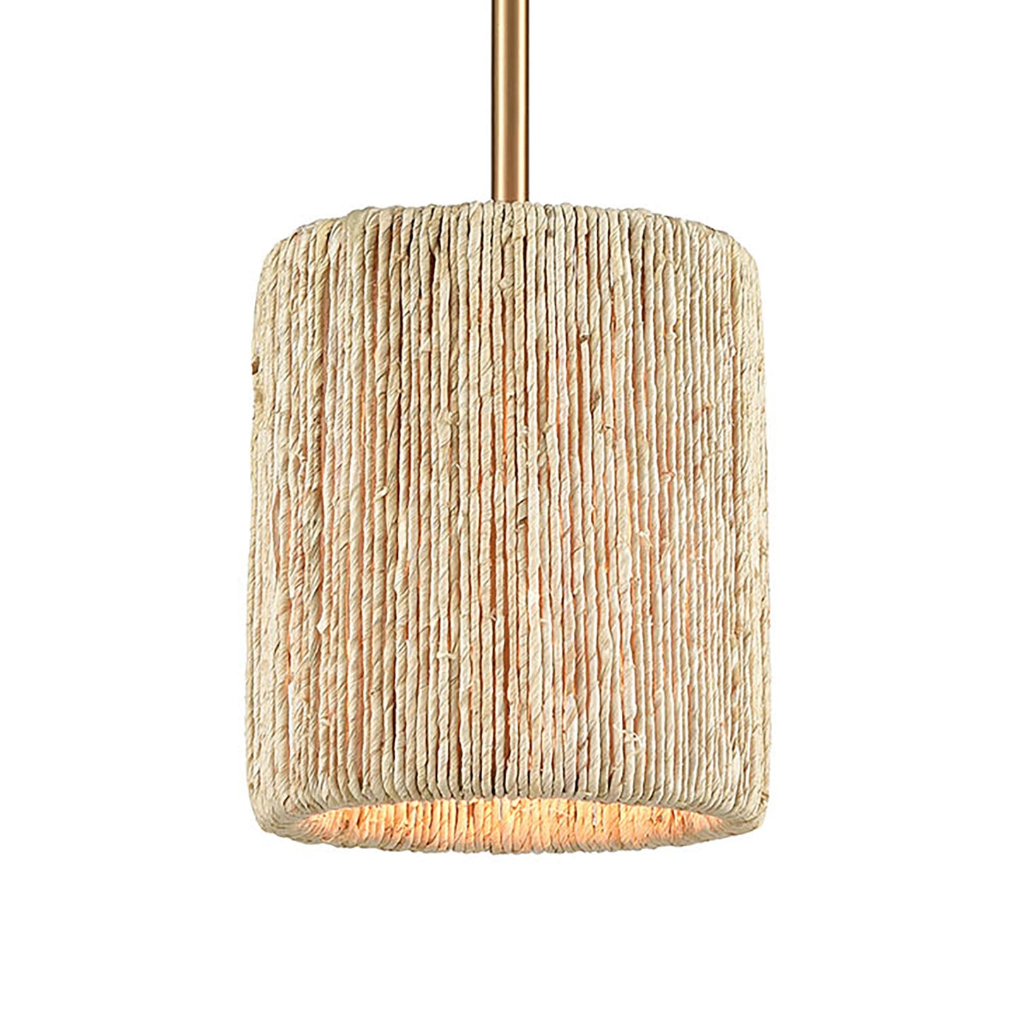 ELK SHOWROOM 32411/1 Abaca 8'' Wide 1-Light Mini Pendant - Satin Brass