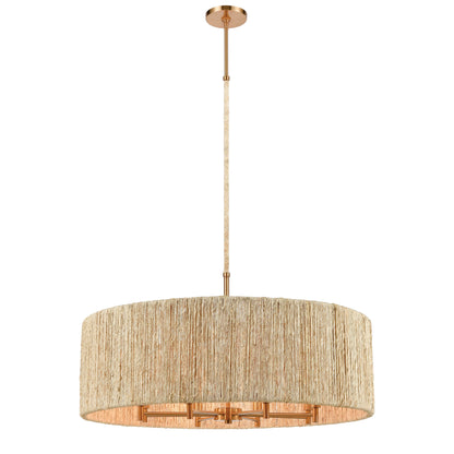 ELK SHOWROOM 32413/8 Abaca 33'' Wide 8-Light Chandelier - Satin Brass