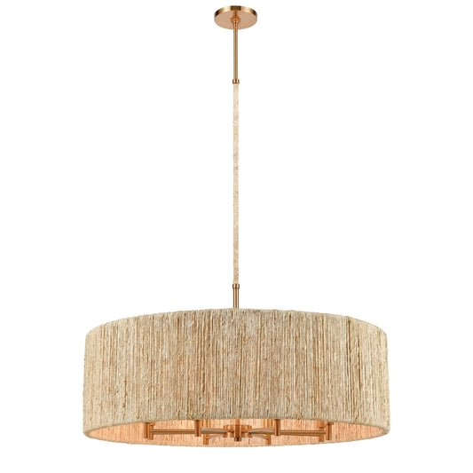 ELK SHOWROOM 32413/8 Abaca 33'' Wide 8-Light Chandelier - Satin Brass