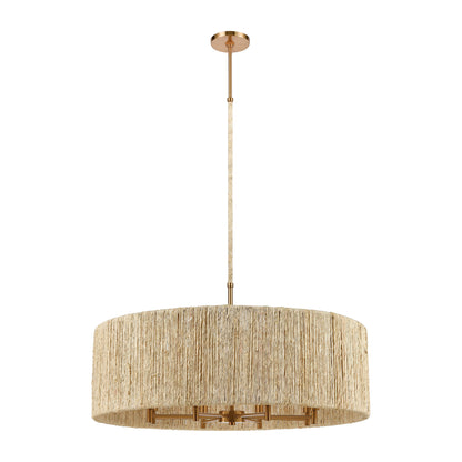 ELK SHOWROOM 32413/8 Abaca 33'' Wide 8-Light Chandelier - Satin Brass