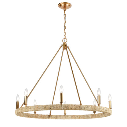 ELK SHOWROOM 32416/8 Abaca 36'' Wide 8-Light Chandelier - Satin Brass