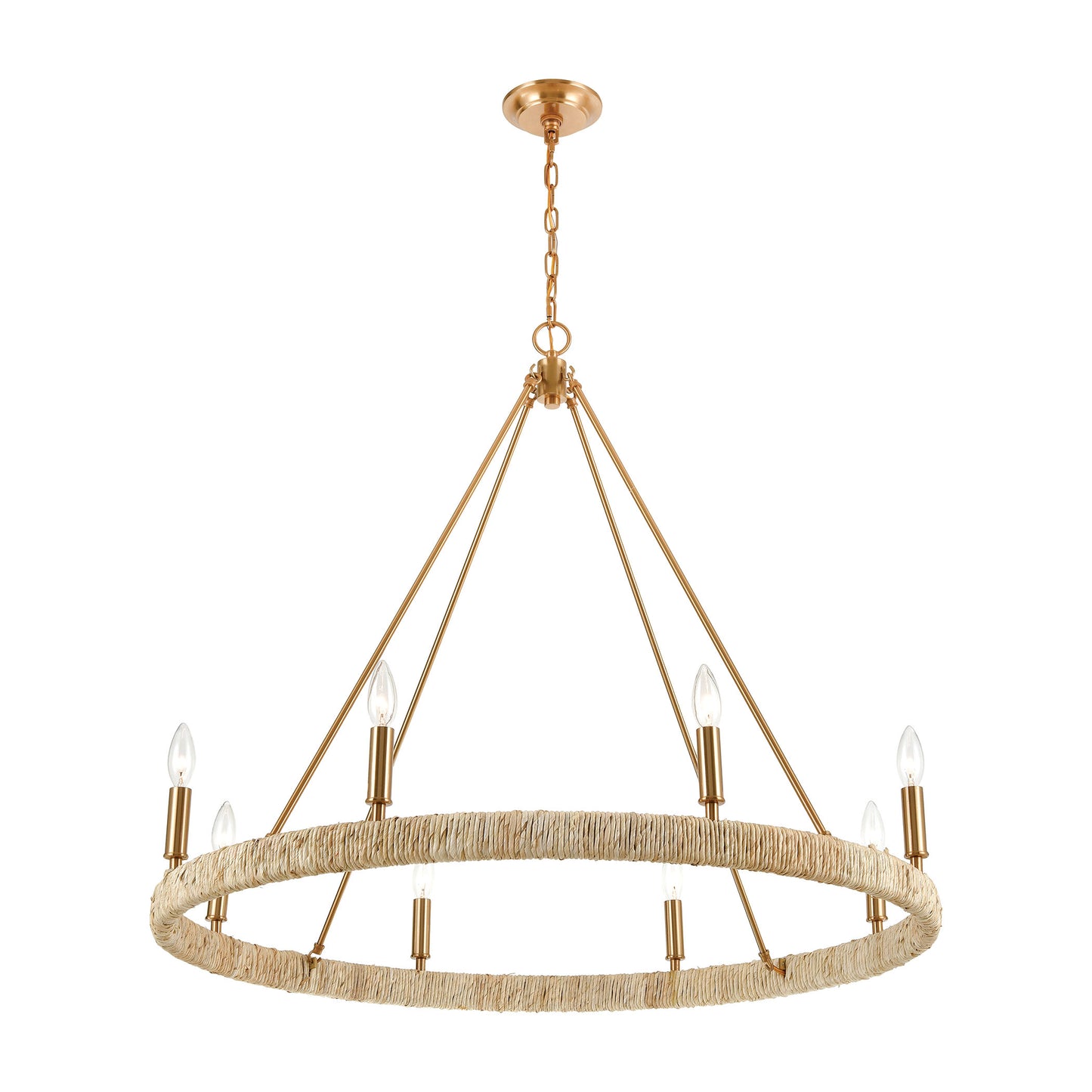 ELK SHOWROOM 32416/8 Abaca 36'' Wide 8-Light Chandelier - Satin Brass