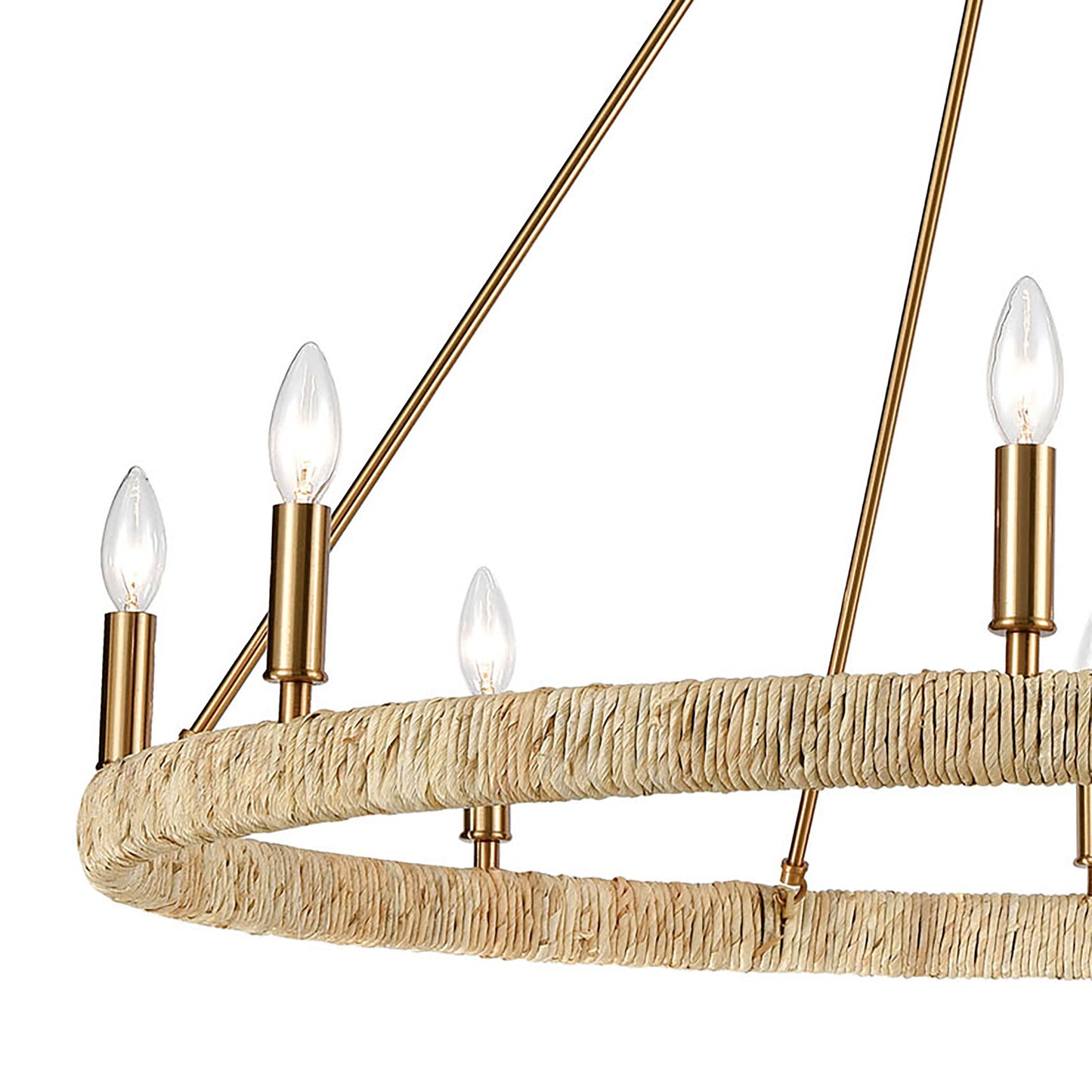 ELK SHOWROOM 32416/8 Abaca 36'' Wide 8-Light Chandelier - Satin Brass