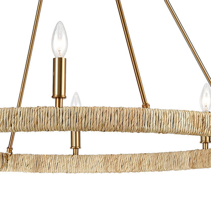 ELK SHOWROOM 32416/8 Abaca 36'' Wide 8-Light Chandelier - Satin Brass