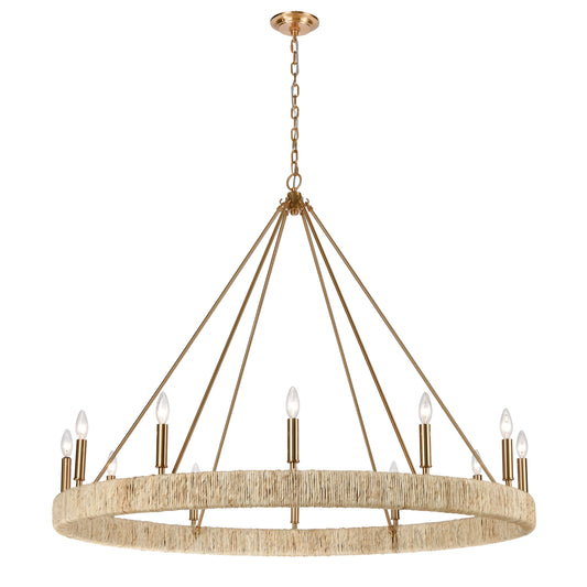 ELK SHOWROOM 32417/12 Abaca 48'' Wide 12-Light Chandelier - Satin Brass