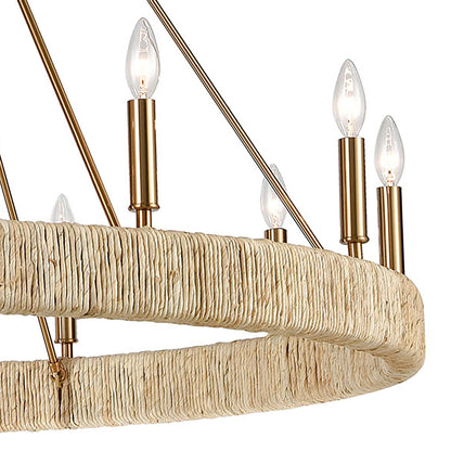 ELK SHOWROOM 32417/12 Abaca 48'' Wide 12-Light Chandelier - Satin Brass