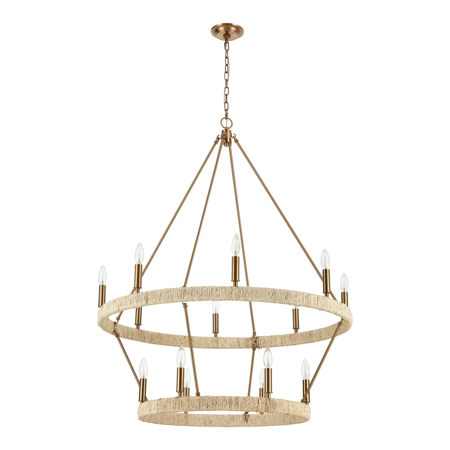 ELK SHOWROOM 32418/8+6 Abaca 36'' Wide 14-Light Chandelier - Satin Brass