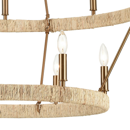 ELK SHOWROOM 32418/8+6 Abaca 36'' Wide 14-Light Chandelier - Satin Brass