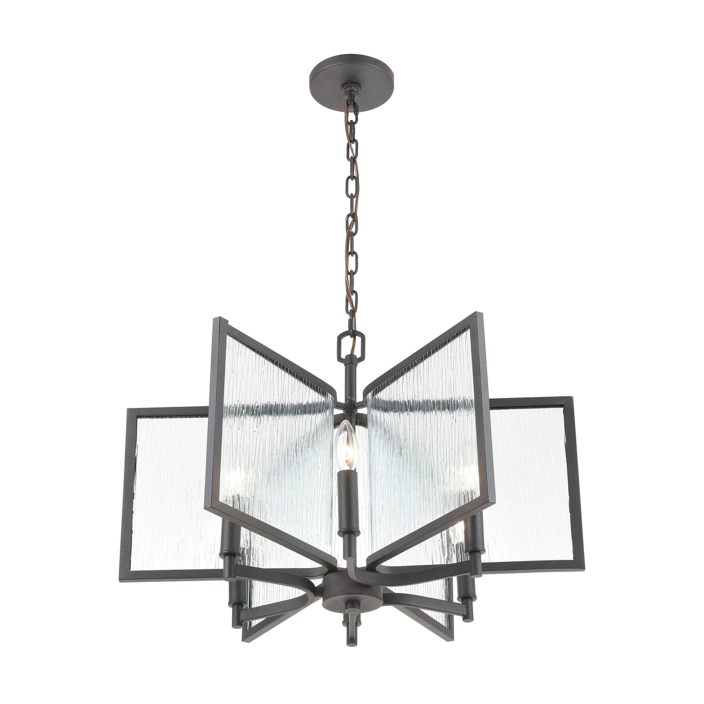 ELK SHOWROOM 32421/6 Inversion 25'' Wide 6-Light Chandelier - Charcoal