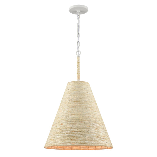 ELK SHOWROOM 32456/1 Abaca 17'' Wide 1-Light Pendant - Textured White