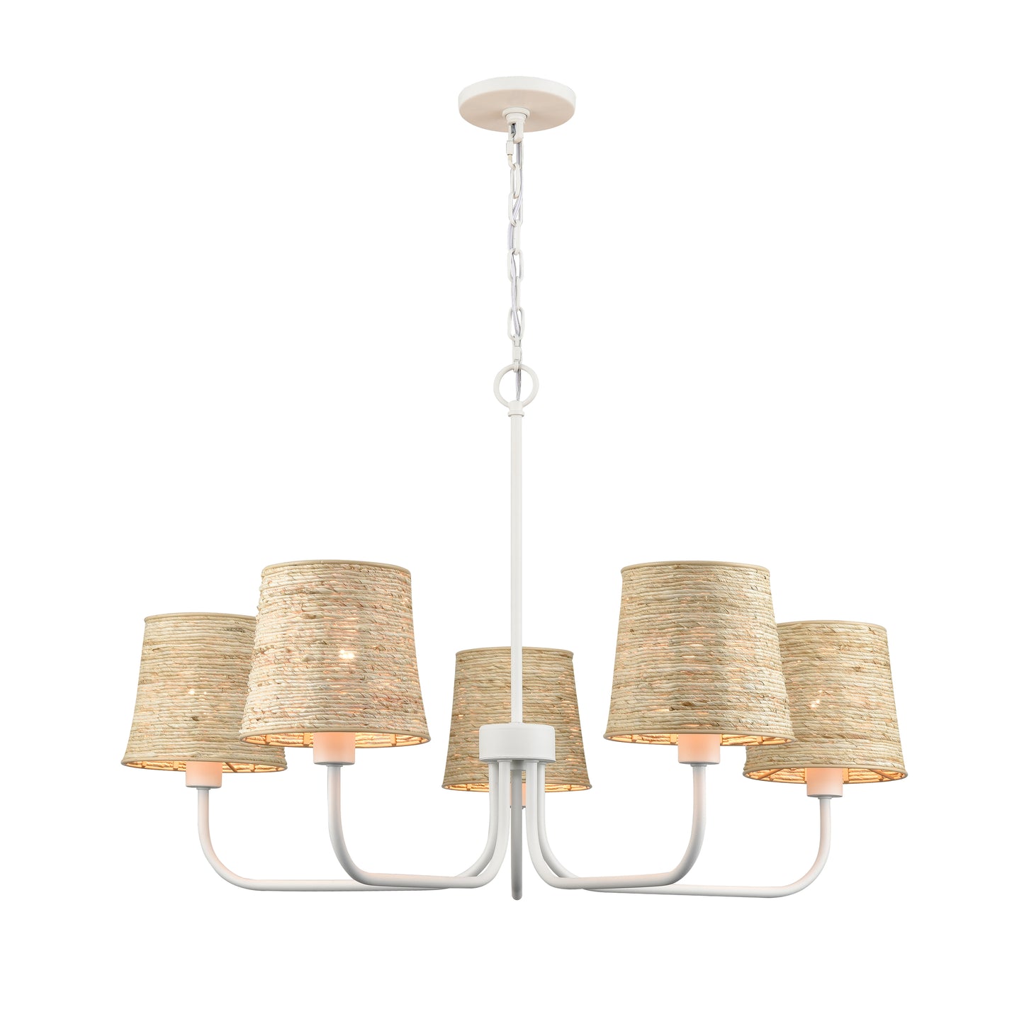 ELK SHOWROOM 32457/5 Abaca 34'' Wide 5-Light Chandelier - Textured White