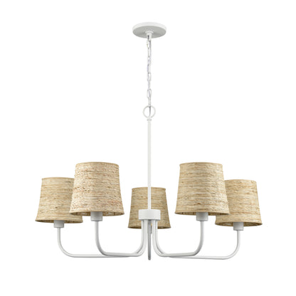 ELK SHOWROOM 32457/5 Abaca 34'' Wide 5-Light Chandelier - Textured White