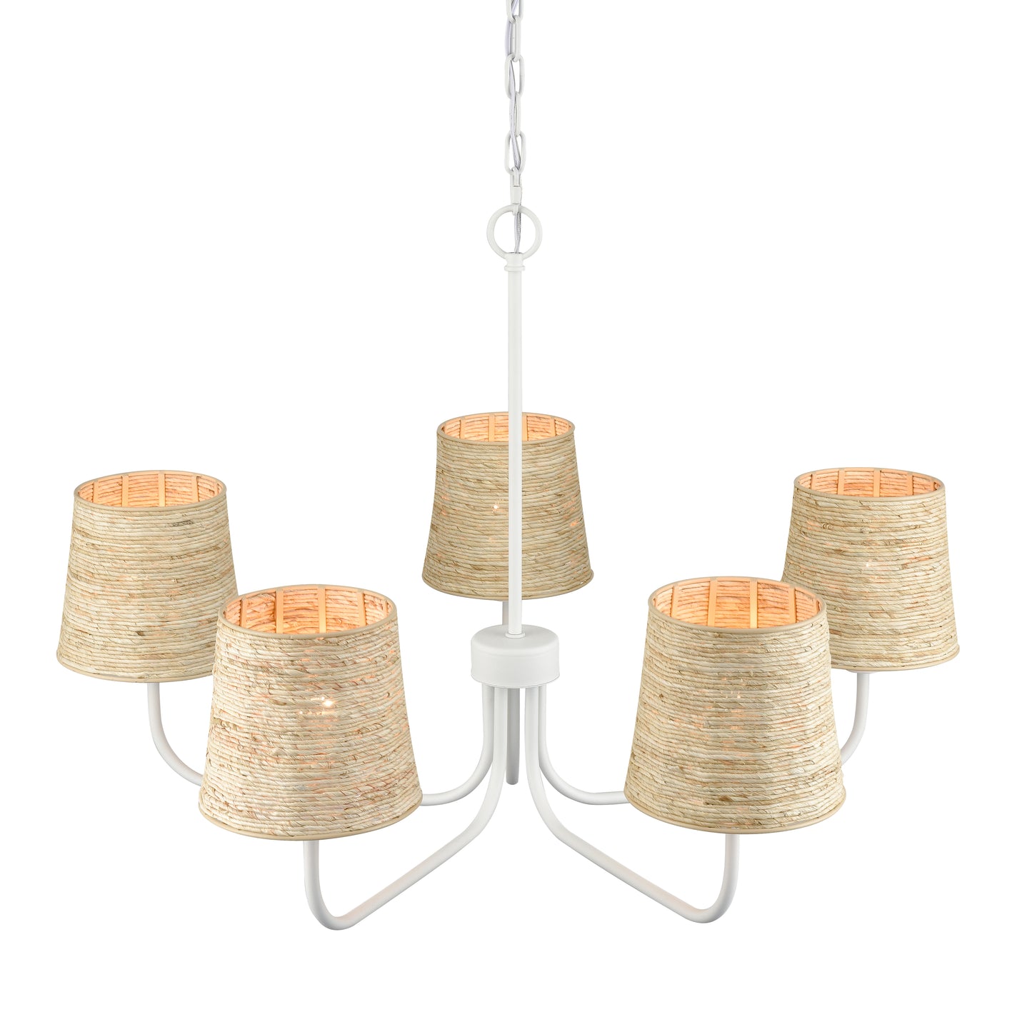 ELK SHOWROOM 32457/5 Abaca 34'' Wide 5-Light Chandelier - Textured White