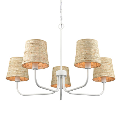 ELK SHOWROOM 32457/5 Abaca 34'' Wide 5-Light Chandelier - Textured White