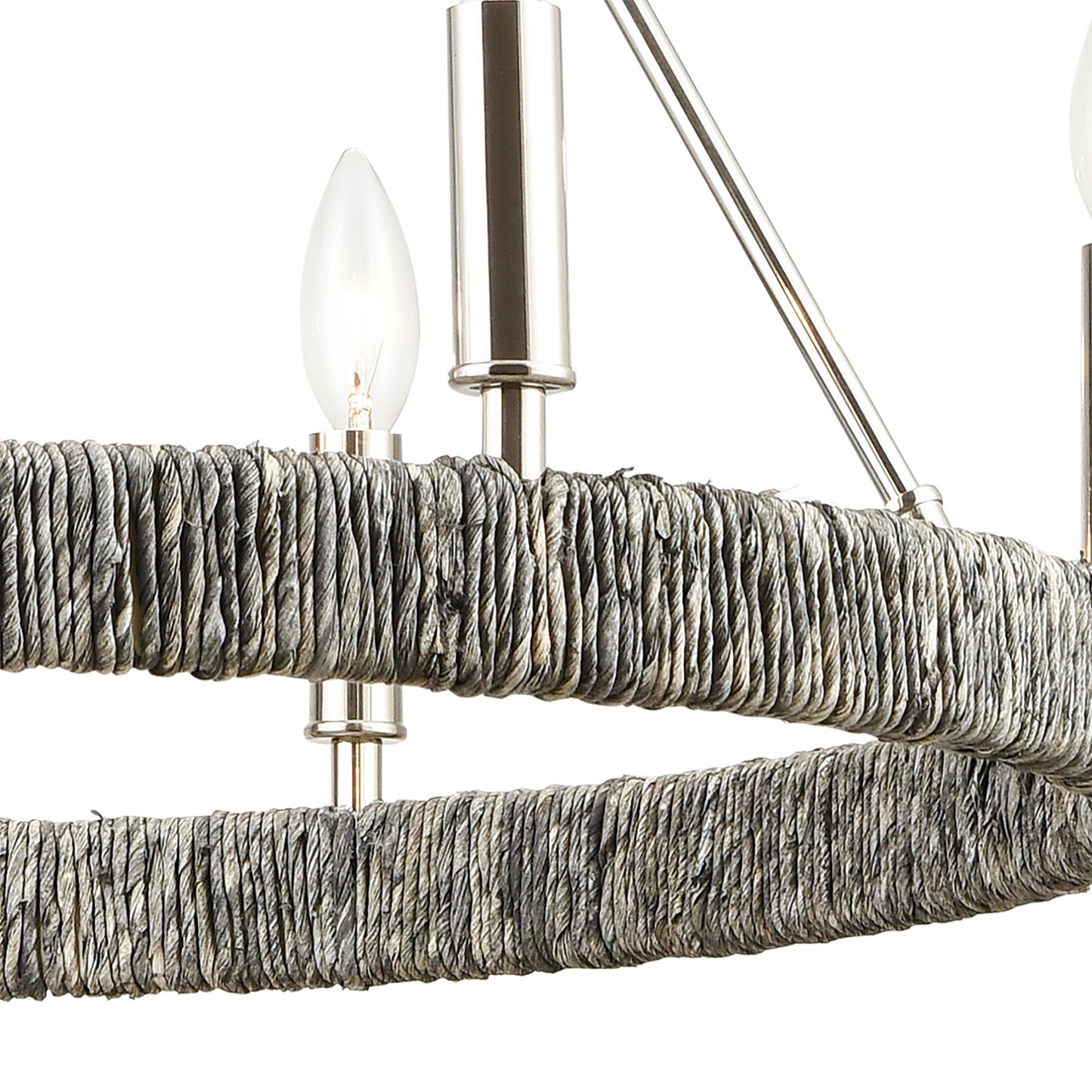 ELK SHOWROOM 32515/6 Abaca 27'' Wide 6-Light Chandelier - Polished Nickel