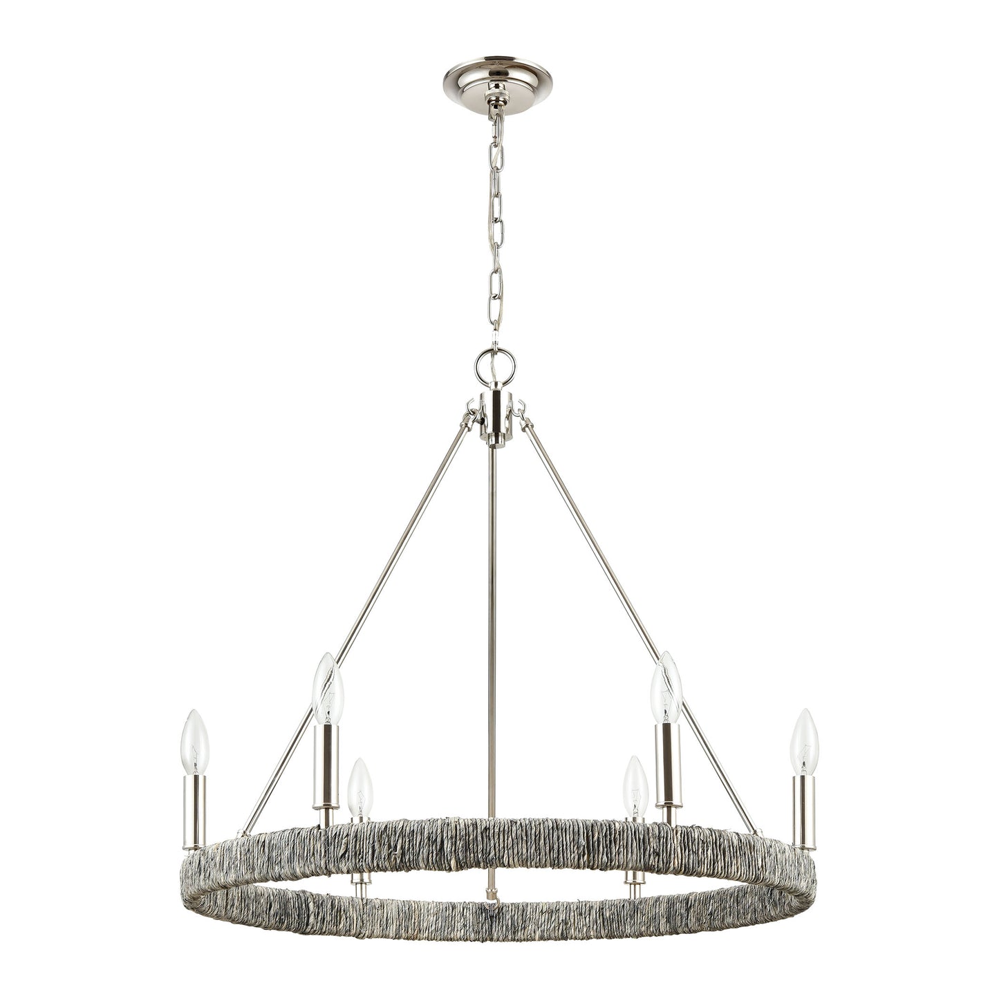 ELK SHOWROOM 32515/6 Abaca 27'' Wide 6-Light Chandelier - Polished Nickel