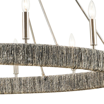 ELK SHOWROOM 32517/12 Abaca 48'' Wide 12-Light Chandelier - Polished Nickel