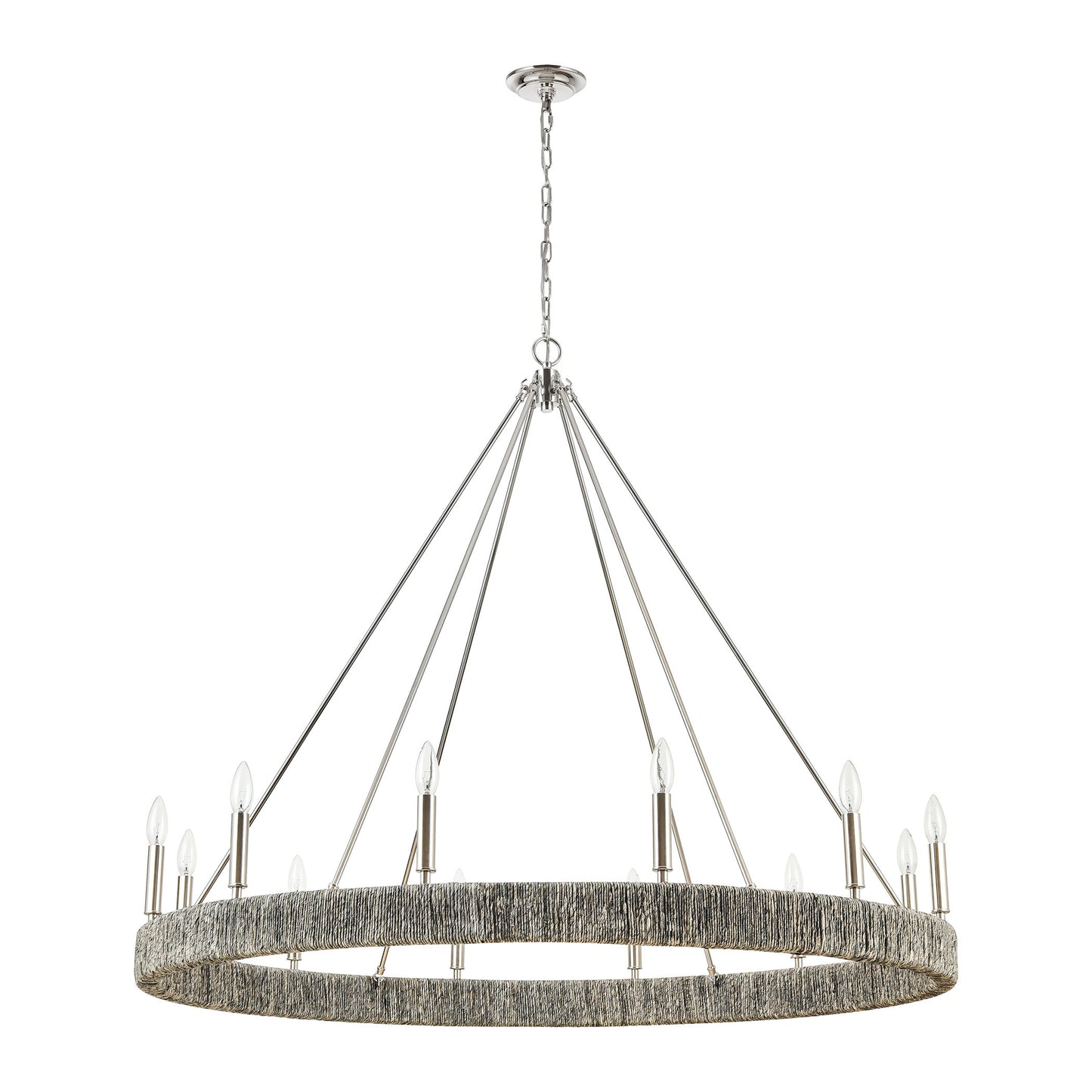 ELK SHOWROOM 32517/12 Abaca 48'' Wide 12-Light Chandelier - Polished Nickel