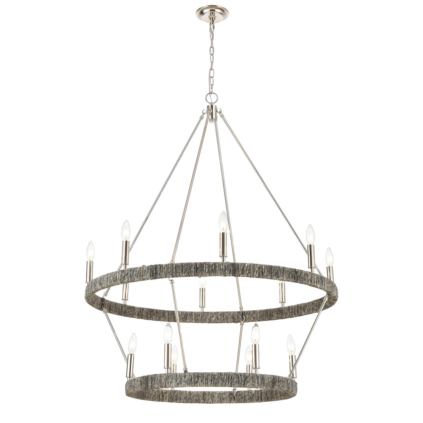 ELK SHOWROOM 32518/8+6 Abaca 36'' Wide 14-Light Chandelier - Polished Nickel