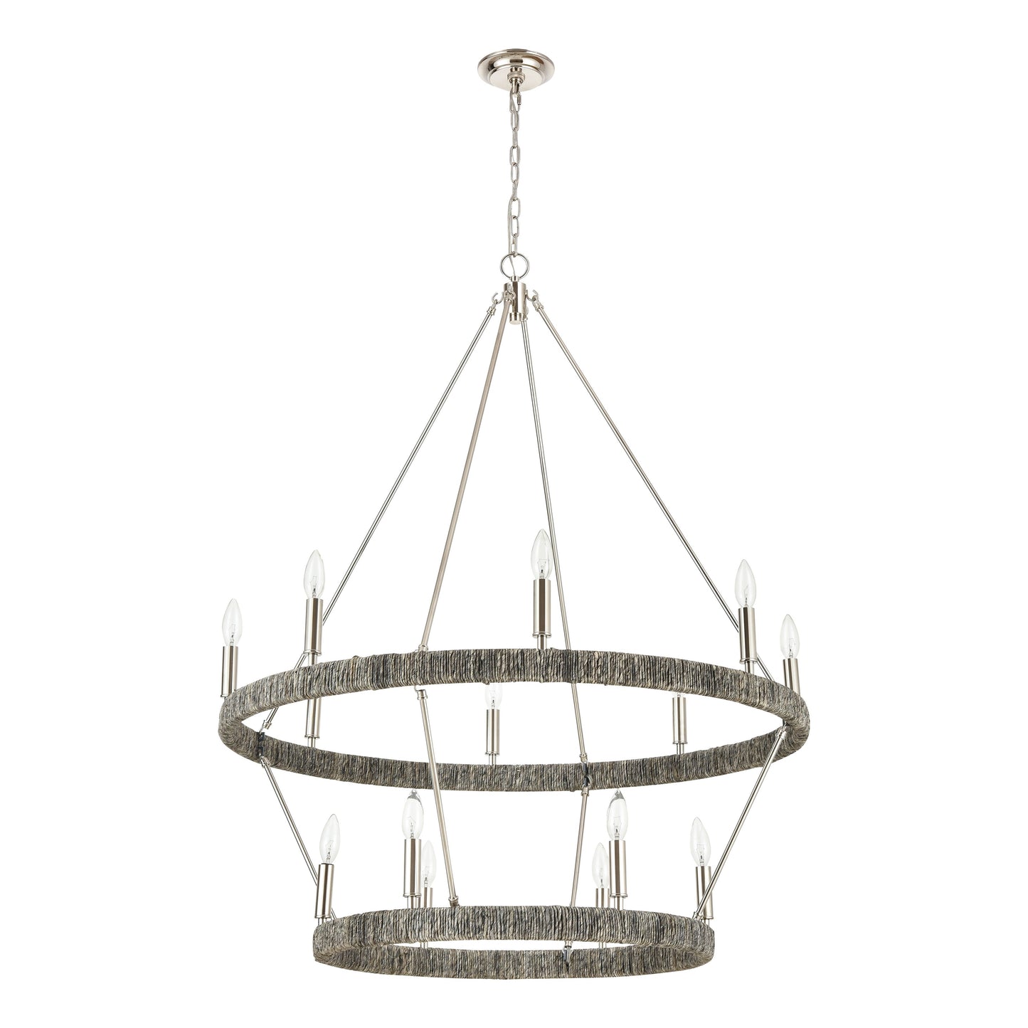 ELK SHOWROOM 32518/8+6 Abaca 36'' Wide 14-Light Chandelier - Polished Nickel