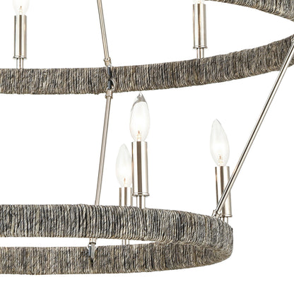 ELK SHOWROOM 32518/8+6 Abaca 36'' Wide 14-Light Chandelier - Polished Nickel