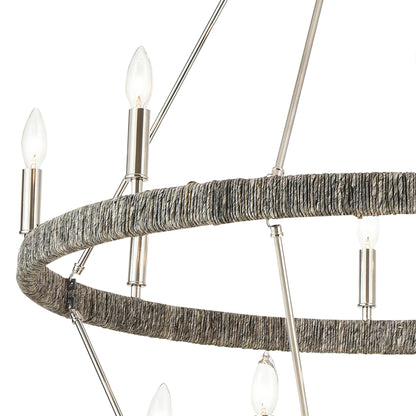 ELK SHOWROOM 32518/8+6 Abaca 36'' Wide 14-Light Chandelier - Polished Nickel