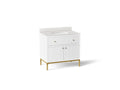 KOHLER K-32760-0 Calpa 36" Bathroom Vanity Cabinet With Sink And Quartz Top - White