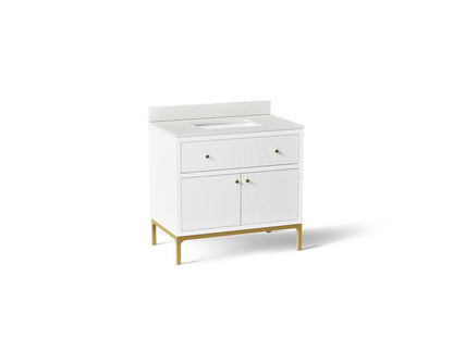 KOHLER K-32760-0 Calpa 36" bathroom vanity cabinet with sink and quartz top - White