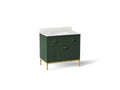 KOHLER K-32760-EMG Calpa 36" Bathroom Vanity Cabinet With Sink And Quartz Top - Emerald Green
