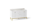 KOHLER K-32835-0 Calpa 60" Bathroom Vanity Cabinet With Sinks And Quartz Top - White