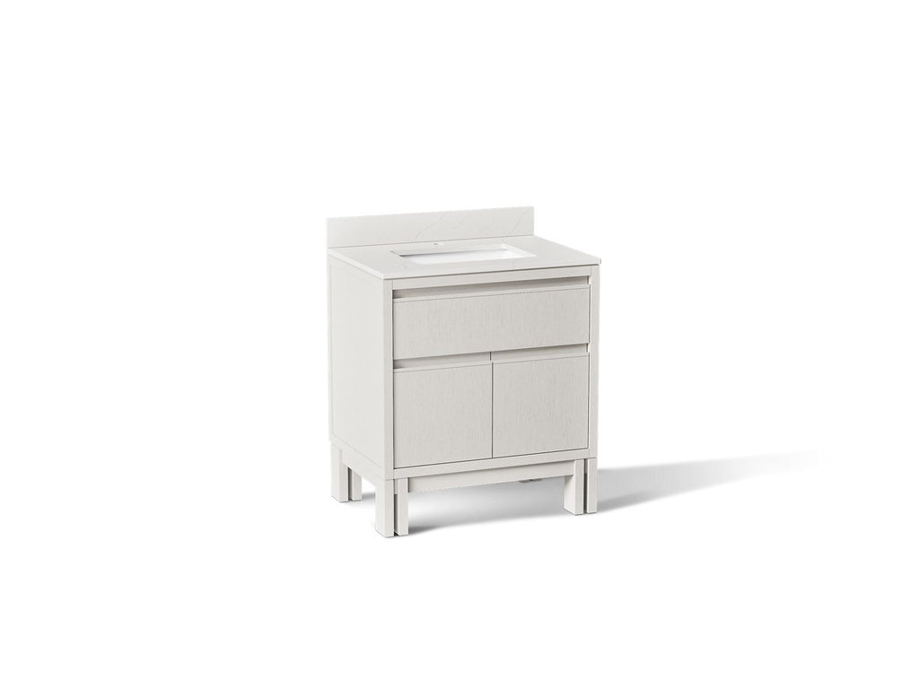 KOHLER K-32836-GW0 Solive 30" Bathroom Vanity Cabinet With Sink And Quartz Top - Gossamer White